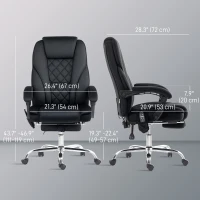 Vinsetto Massage Office Chair, Reclining Computer Chair with Adjustable Height and Footrest, Black(m-3)