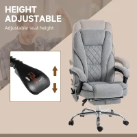 Vinsetto Massage Office Chair, Reclining Computer Chair with Adjustable Height and Footrest, Grey(m-5)