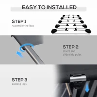 Outsunny Lightweight Camping Cot, Aluminium Portable Folding Bed w/ Strong Support 331 lbs and Carry Bag for Camping, Black(m-5)