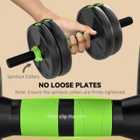 Soozier Adjustable Dumbbell Set, 3 in 1 Weights Dumbbells Set for Home Gym, 33lb Free Weights with Connector and Non-Slip Grip(m-6)
