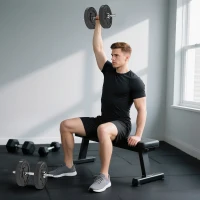 Soozier Weight Plates Set of 4, 1-Inch Barbell Weight Set for Home Gym Strength Training and Weightlifting, 4 x 11 lbs(m-9)