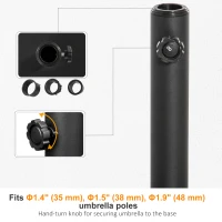 Outsunny 29 lbs Cement Square Market Umbrella Base Holder 16" Heavy Duty Parasol Stand for Patio, Outdoor, Backyard, Black(m-4)