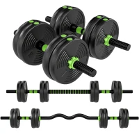 Soozier Adjustable Dumbbell Set, 3 in 1 Weights Dumbbells Set for Home Gym, 33lb Free Weights with Connector and Non-Slip Grip(m-2)