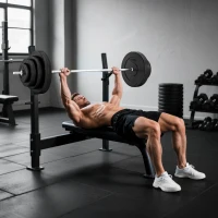 Soozier 154 lbs Barbell Weight Set, Adjustable Weights for Home Gym with 67" Barbell Bar, Strength Training Equipment(m-8)