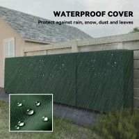 Outsunny Firewood Rack with Waterproof Cover, 500 kg Log Storage Holder with Steel Chains, 142" x 14" x 39", Dark Green(m-4)