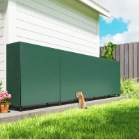 Outsunny Firewood Rack with Waterproof Cover, 500 kg Log Storage Holder with Steel Chains, 142" x 14" x 39", Dark Green(m-9)