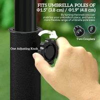 Outsunny 20 lbs Resin Half Round Patio Umbrella Base 20" Outdoor Decorative Parasol Stand Holder For Φ1.5", Φ1.9" Pole, Bronze(m-6)