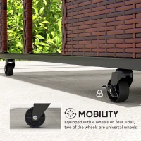 Outsunny PE Rattan Pool Float Storage Organizer with Wheels, Mixed Brown(m-4)