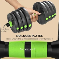 Soozier Adjustable Dumbbell Set, 3 in 1 Weights Dumbbells Set for Home Gym, 66lb Free Weights with Connector and Non-Slip Grip(m-6)