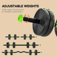 Soozier Adjustable Dumbbell Set, 3 in 1 Weights Dumbbells Set for Home Gym, 33lb Free Weights with Connector and Non-Slip Grip(m-5)