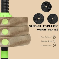 Soozier Adjustable Dumbbell Set, 3 in 1 Weights Dumbbells Set for Home Gym, 44lb Free Weights with Connector and Non-Slip Grip(m-7)