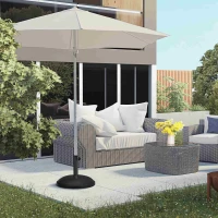 Outsunny 55 lbs Cement Round Umbrella Base Holder 20" Heavy Duty Parasol Stand for Patio, Outdoor, Backyard, Black(m-1)