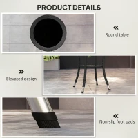 Outsunny Outdoor Rattan Dining Table, Patio Wicker Round Coffee Table with 2-Tier Storage Shelf, Black(m-7)