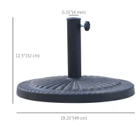 Outsunny 31 lbs Resin Round Market Umbrella Base Holder 19" Decorative Parasol Stand for Patio, Outdoor, Backyard, Bronze(m-3)