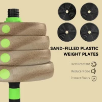 Soozier Adjustable Dumbbell Set, 3 in 1 Weights Dumbbells Set for Home Gym, 66lb Free Weights with Connector and Non-Slip Grip(m-7)