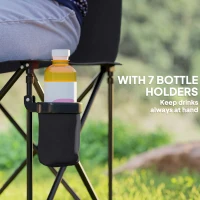 Outsunny 6 Seat Folding Camping Chair with Cup Holder and Carrying Case for Camping, Picnic, Sport Events, Black(m-5)
