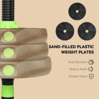 Soozier Adjustable Dumbbell Set, 3 in 1 Weights Dumbbells Set for Home Gym, 55lb Free Weights with Connector and Non-Slip Grip(m-7)