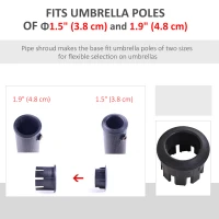 Outsunny 29 lbs Resin Round Patio Umbrella Stand Base Coated Pole Market Garden Umbrella Holder Parasol Holder Black(m-7)