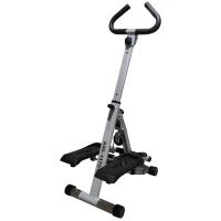 Soozier Height Adjustable Stair Stepper, Stepper Exercise Machine with Handlebar, LCD Monitor, Black(m-11)