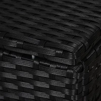 Outsunny 20" Patio Wicker Ottoman, Multipurpose Outdoor PE Rattan Footrest, Additional Seating, Side Table with Soft Cushion, Black, Cream White(m-9)