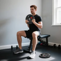 Soozier Weight Plates Set, 2-Inch Barbell Weights Set w/Tri-Grips for Home Gym Weightlifting and Strength Training, 2 x 33lbs(m-1)