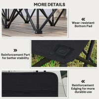 Outsunny 6 Seat Folding Camping Chair with Cup Holder and Carrying Case for Camping, Picnic, Sport Events, Black(m-7)