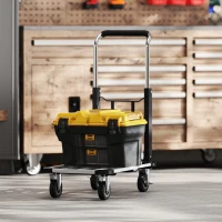 HOMCOM 330 lbs Heavy Duty Hand Truck, Folding Trolley, Dolly with Adjustable Handle and Extendable Platform, Silver and Black(m-8)