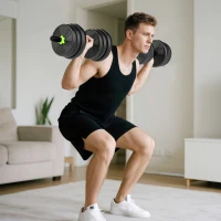 Soozier Adjustable Dumbbell Set, 3 in 1 Weights Dumbbells Set for Home Gym, 55lb Free Weights with Connector and Non-Slip Grip(m-1)