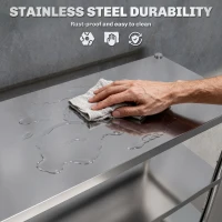 HOMCOM Bakers Rack, 5-Tier Stainless Steel Kitchen Storage Shelf with Adjustable Heights for Spices, Pots and Pans, Silver(m-4)