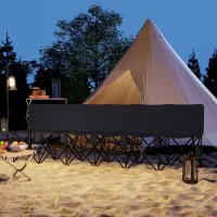 Outsunny 6 Seat Folding Camping Chair with Cup Holder and Carrying Case for Camping, Picnic, Sport Events, Black(m-10)