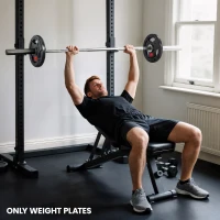 Soozier Weight Plates Set, 2-Inch Barbell Weights Set w/Tri-Grips for Home Gym Weightlifting and Strength Training, 2 x 33lbs(m-9)