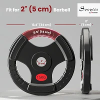 Soozier Weight Plates Set, 2-Inch Barbell Weights Set w/Tri-Grips for Home Gym Weightlifting and Strength Training, 2 x 33lbs(m-3)