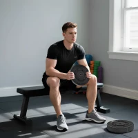 Soozier Weight Plates Set of 2, 1-Inch Barbell Weight Set for Home Gym Strength Training and Weightlifting, 2 x 22 lbs(m-1)