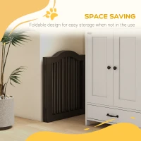 PawHut 24" Freestanding Pet Gate For Dogs with 2 Support Feet, Coffee(m-5)