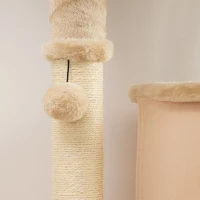 PawHut 52 Inch Cat Tree with Scratching Posts, Cat Bed, Condo, Grooming Brush, Jumping Platforms, Toy Balls, Anti-tip Kit(m-10)