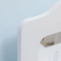 Qaba Kids Vanity Set with Mirror and Stool, Makeup Dressing Table with Drawers for Children Aged 3-6 Years, White(m-9)