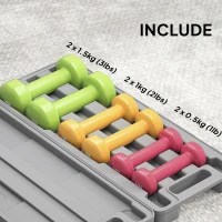 Soozier 13lbs. Dumbbell Set Weights Fitness Dumbbells with Carry Case for Man and Women Home Gym, Workout, Up Body Training(m-5)