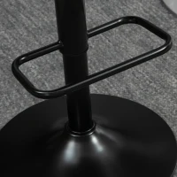 HOMCOM Swivel PU Leather Barstools Set of 2 Adjustable Bar Stools with Footrest Back for Kitchen Counter Dining Room Black(m-12)