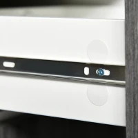 HOMCOM Kitchen Sideboard Storage Cabinet, Modern Coffee Bar with Push-Open Design and 2 Drawers for Living Room, Light Grey(m-14)