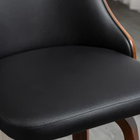 HOMCOM Bar Height Bar Stools Set of 2 PU Leather Upholstered Swivel Barstools with Solid Wood Legs Footrest and Tufted Back, Black(m-10)