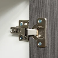 HOMCOM Kitchen Sideboard Storage Cabinet, Modern Coffee Bar with Push-Open Design and 2 Drawers for Living Room, Light Grey(m-12)