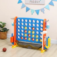 Qaba 4 in 1 Kids Jumbo Connect 4 Game Set with Basketball, Ring Toss, Golf, for Kids, Family, Indoor & Outdoor(m-8)