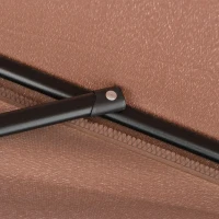 Outsunny 7.5ft Half Umbrella Semi Patio Parasol with Crank Handle, Top Vent for Garden, Balcony- NO BASE INCLUDED, Coffee(m-9)