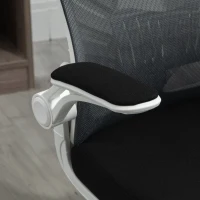 Vinsetto Mesh Office Chair Swivel Task Desk Chair with Lumbar Back Support, Flip-Up Arm, Adjustable Height for Home Office, Grey/Black(m-13)