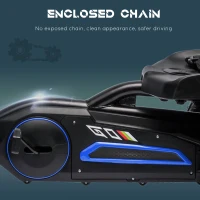 Aosom Pedal Go Kart for Kids, Pedal Car with Swing Axle, Adjustable Bucket, Handbrake, 4 EVA Wheels Powered Ride, Indoor Foot Racer, for 3-8 Years Old, Blue(m-7)