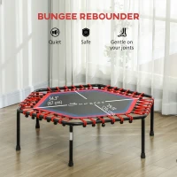 Soozier 45" Rebounder Trampoline for Adult, Quiet Bungee Rebounder with LED Lights Remote Control, Red(m-5)