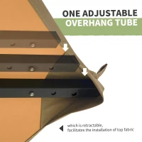 Outsunny 10' x 10' Gazebo Tent Shelter Art Steel Frame Flame-Retardant Fabric with Mosquito Netting for Party Dinner Beige(m-7)