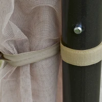 Outsunny 10' x 10' Gazebo Tent Shelter Art Steel Frame Flame-Retardant Fabric with Mosquito Netting for Party Dinner Beige(m-9)