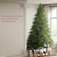 HOMCOM 12ft Hinged Artificial Christmas Tree with Foldable Stand, Easy Assembly, Xmas Tree for Home Office Holiday, Green(m-4)