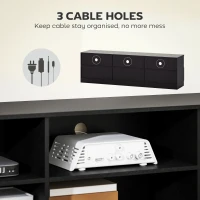 HOMCOM TV Stand with Storage, Modern Entertainment Center with 3 Cabinets and 3 Open Shelves, for TVs up to 85", Black(m-6)